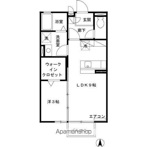 グランツ・K(1LDK/1階)の間取り写真