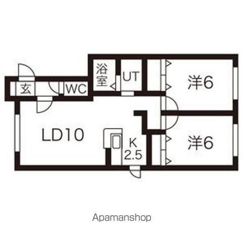 アヴニールⅠ(2LDK/2階)の間取り写真