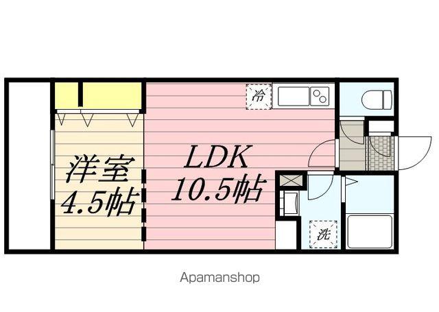 BRANCHE箱崎宮前(1LDK/2階)の間取り写真