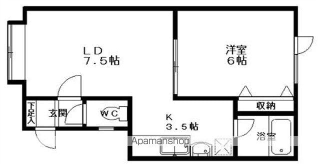 OAKⅢ(1LDK/2階)の間取り写真