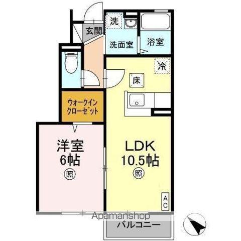 セジュール武蔵(1LDK/1階)の間取り写真