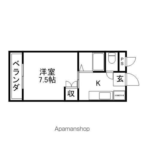 SKマンション(1K/2階)の間取り写真