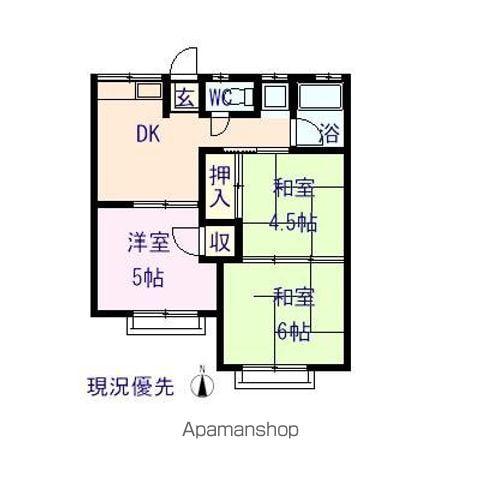 コーポ神島C(3K/2階)の間取り写真