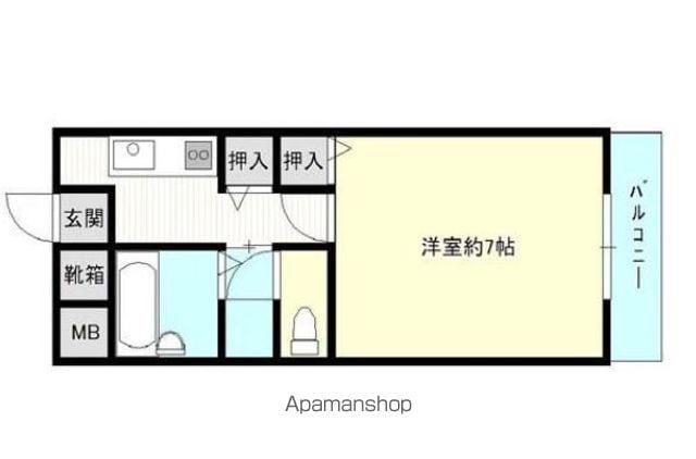 グランビルタツカワ(1K/4階)の間取り写真