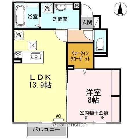 カーサ ベルデ(1LDK/1階)の間取り写真