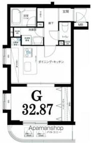 グリフォーネ横浜岡野公園(1DK/3階)の間取り写真