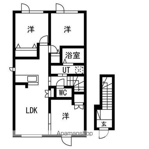 ひばりヶ丘レジデンスA棟(3LDK/2階)の間取り写真