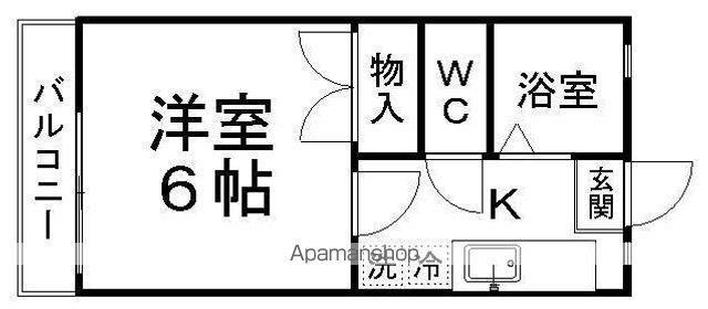 パルメゾン台原(1K/1階)の間取り写真