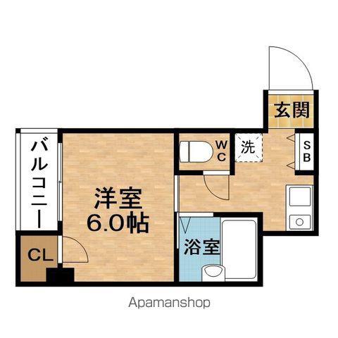 PRENDREフクシマ(1K/5階)の間取り写真
