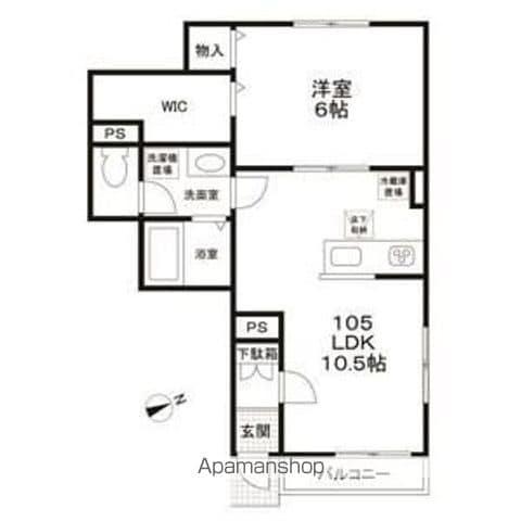 メゾン・ド・フォルテシモ一号館(1LDK/1階)の間取り写真