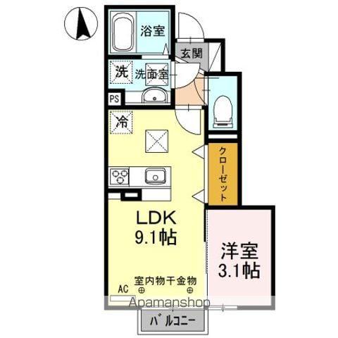 グラン コンフォレア(1LDK/1階)の間取り写真