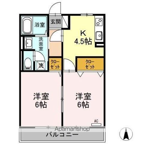 エルパティオ須長 II(2K/1階)の間取り写真