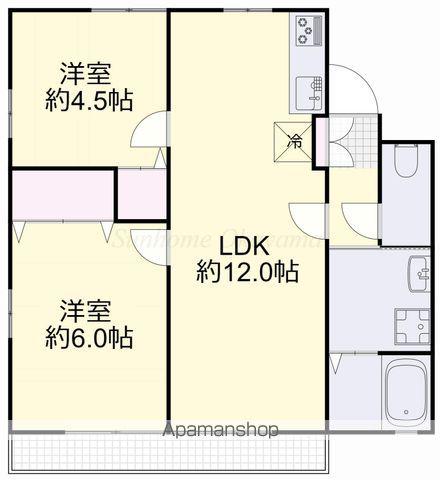 TAISAN Ⅰ(2LDK/2階)の間取り写真