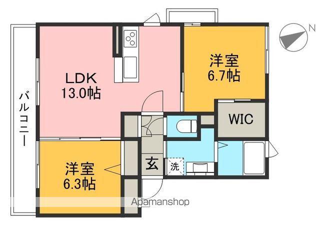 シャーメゾン スマイル(2LDK/3階)の間取り写真