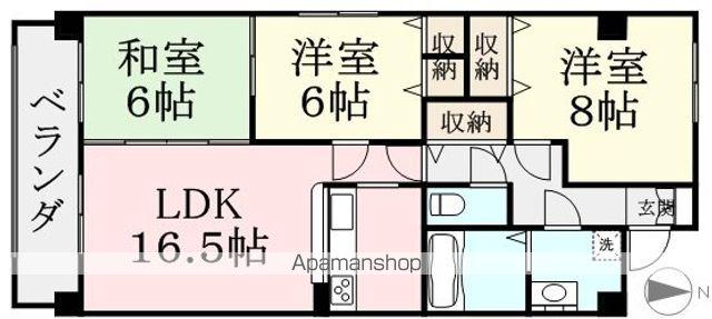 ロイヤルシャトー一番館(3LDK/6階)の間取り写真