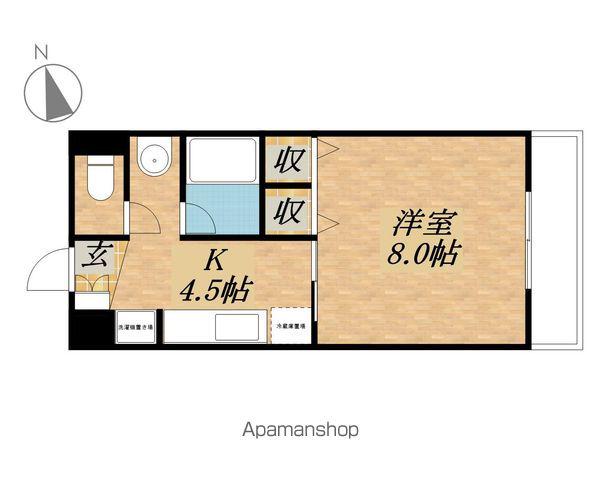 フロラシオン(1K/1階)の間取り写真