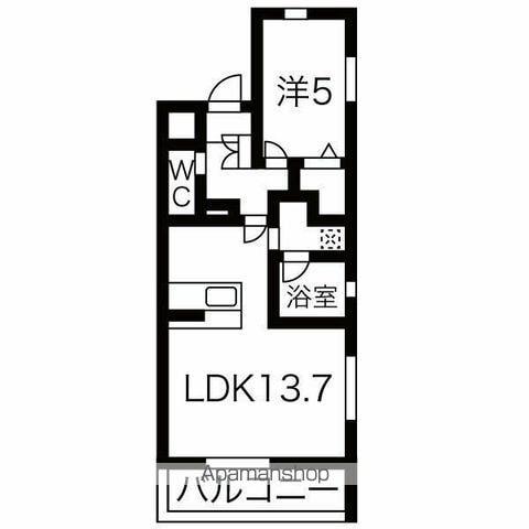 第三平野レジデンス(1LDK/2階)の間取り写真