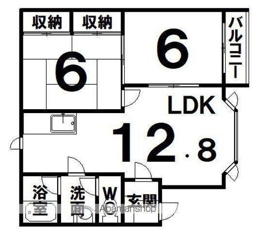 メゾンクレール(2LDK/2階)の間取り写真