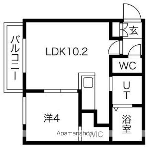 札幌市東豊線 元町駅(札幌) 徒歩4分 4階建 築7年(1LDK/4階)の間取り写真