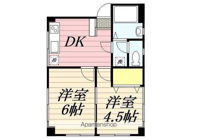 野村マンション(2DK/4階)の間取り写真
