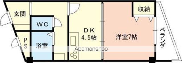 ブルーハイツ月読橋(1DK/4階)の間取り写真