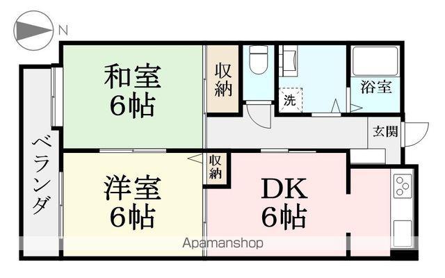 エクセレントシティ(2DK/1階)の間取り写真