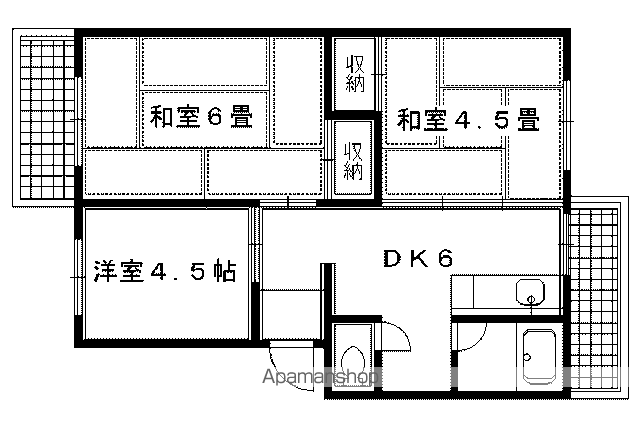 花園マンション(3DK/3階)の間取り写真