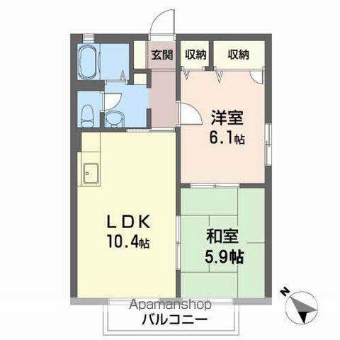 サンカーサ矢三(2LDK/1階)の間取り写真