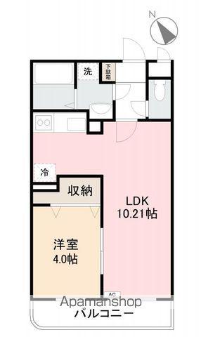 クローリスYUME(1LDK/4階)の間取り写真