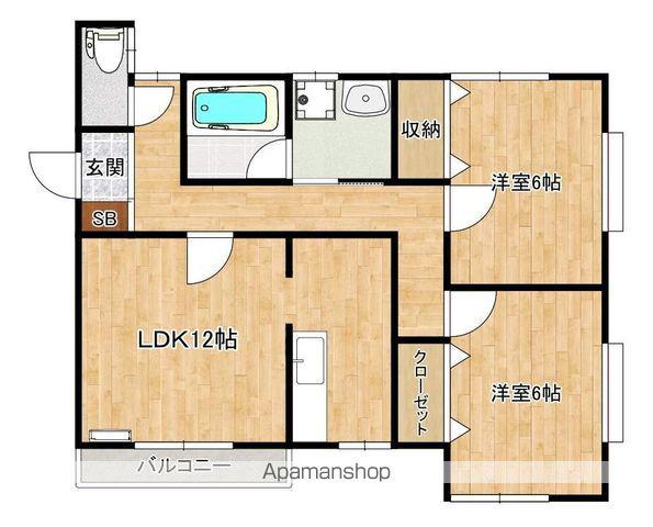 やすらぎ(2LDK/2階)の間取り写真