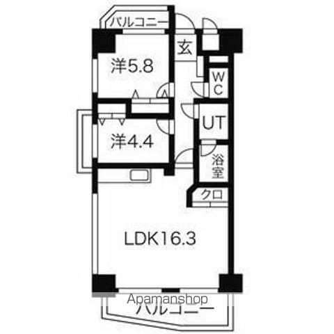 グリーンハイツ庄内通(3LDK/11階)の間取り写真