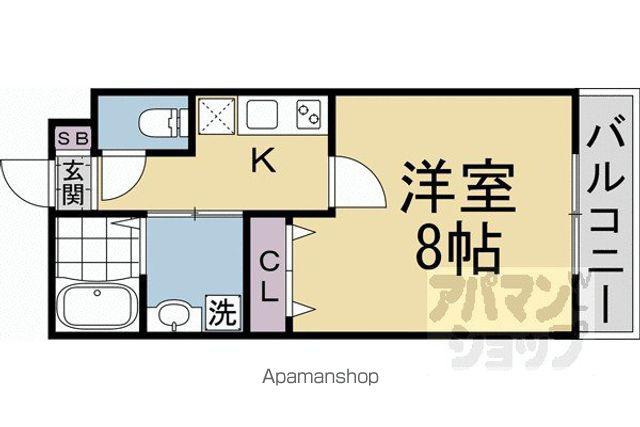 グランディール円町(1K/5階)の間取り写真