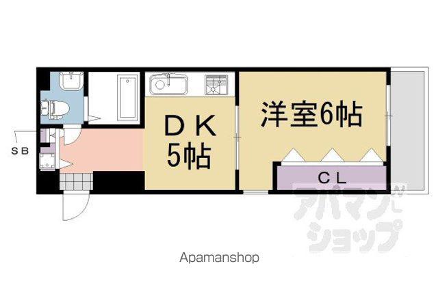 ルーチェF(1DK/4階)の間取り写真