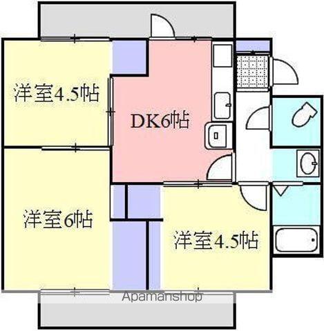 ヴィラナリー元山(3DK/1階)の間取り写真