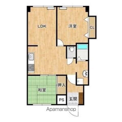 滝子アネックス(2LDK/4階)の間取り写真