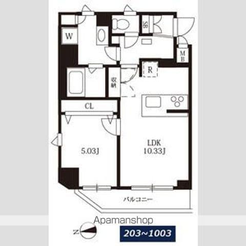 マキシヴ浅草(1LDK/8階)の間取り写真