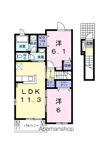 J-WISH(2LDK/2階)の間取り写真