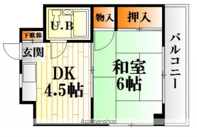 杉広ビル(1DK/2階)の間取り写真