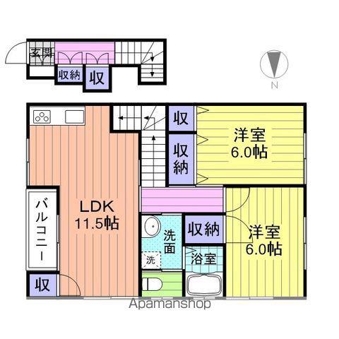メゾンフィレンツェ(2LDK/2階)の間取り写真