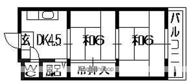 栄光サンプラザ1(2DK/2階)の間取り写真