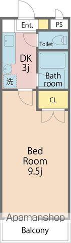 シャトル沖浜(1K/2階)の間取り写真