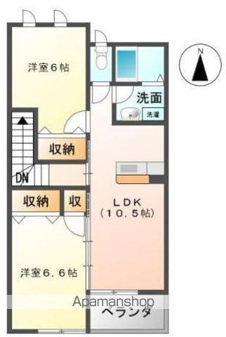 美和 Ⅱ(2LDK/2階)の間取り写真
