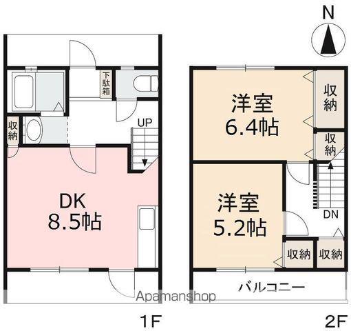 LA・AKI(2DK/1階)の間取り写真