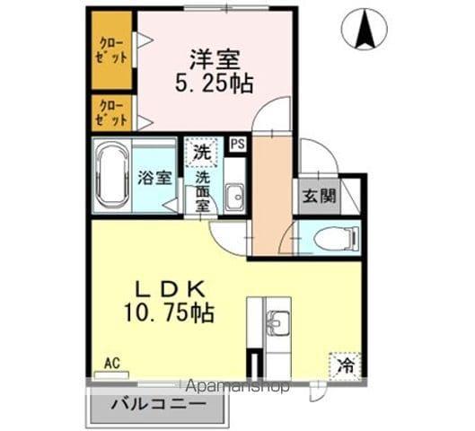 フェリスⅡ(1LDK/2階)の間取り写真