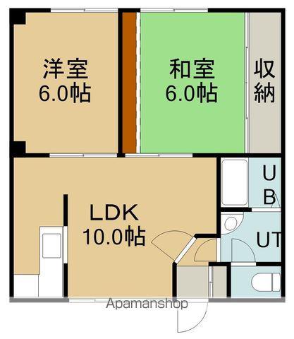 みどりマンション(2DK/3階)の間取り写真