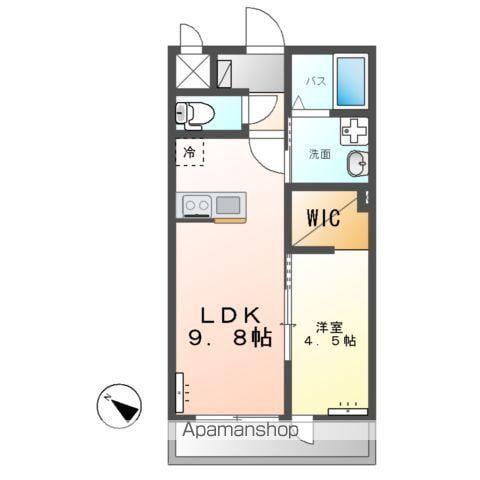グラティテュード・K(1LDK/2階)の間取り写真