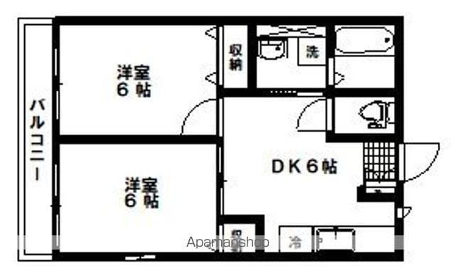 シルフハイム(2DK/1階)の間取り写真