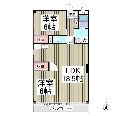 エルヴェ武里(2LDK/2階)の間取り写真