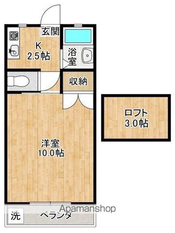 メゾンETO1(1K/2階)の間取り写真