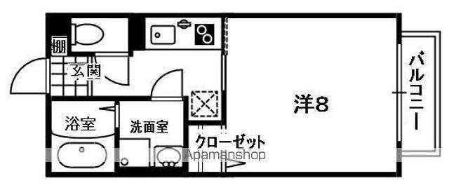 シャルマン10(1K/2階)の間取り写真